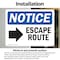 Signmission Escape Route (Right Arrow) Sign With Symbol, 7 in W x Rectangle, Vinyl Decal OS-2PACK-NS-D-57-L-12138 - alternate 3